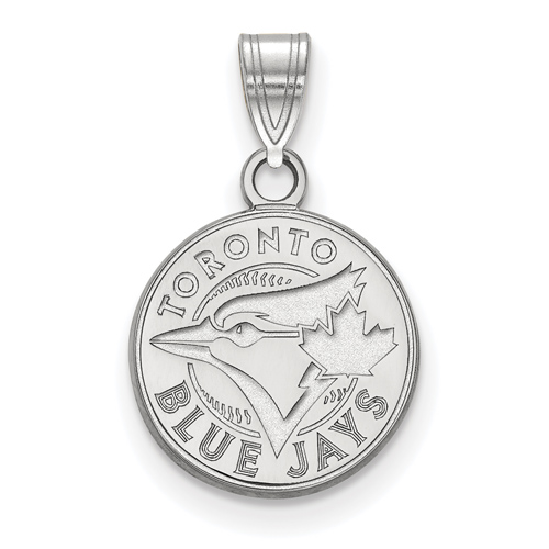 Sterling Silver 1/2in Round Toronto Blue Jays Pendant