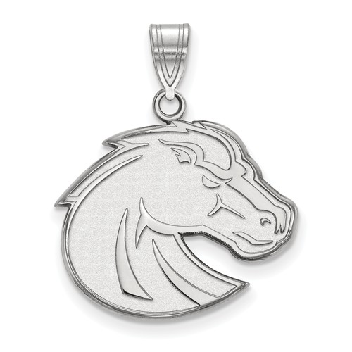 Boise State University Bronco Pendant 3/4in 14k White Gold