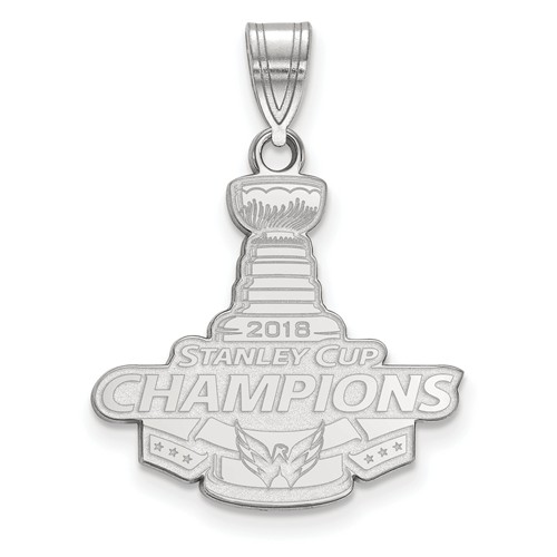 Sterling Silver 3/4in Washington Capitals 2018 Stanley Cup Pendant