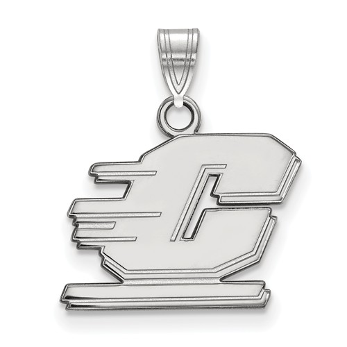 Central Michigan University C Pendant 1/2in 10k White Gold