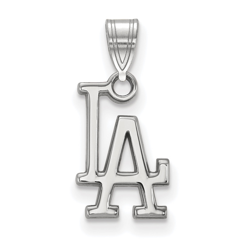 10k White Gold Los Angeles Dodgers LA Pendant 1/2in