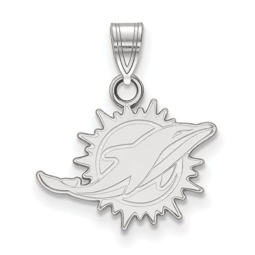 Sterling Silver 1/2in Miami Dolphins Pendant