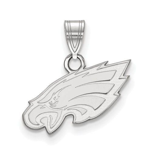 10k White Gold 1/2in Philadelphia Eagles Pendant