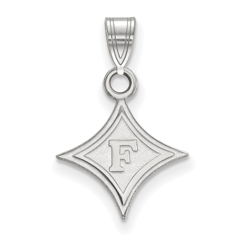 14k White Gold 1/2in Furman University Diamond Logo Pendant