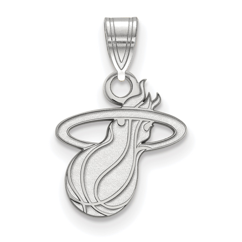 Sterling Silver 1/2in Miami Heat Logo Pendant