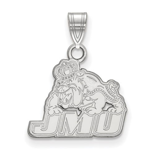 10k White Gold 1/2in James Madison University Bulldog Pendant