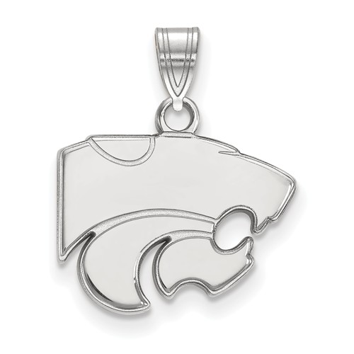 Kansas State University Wildcat Charm 1/2in Sterling Silver