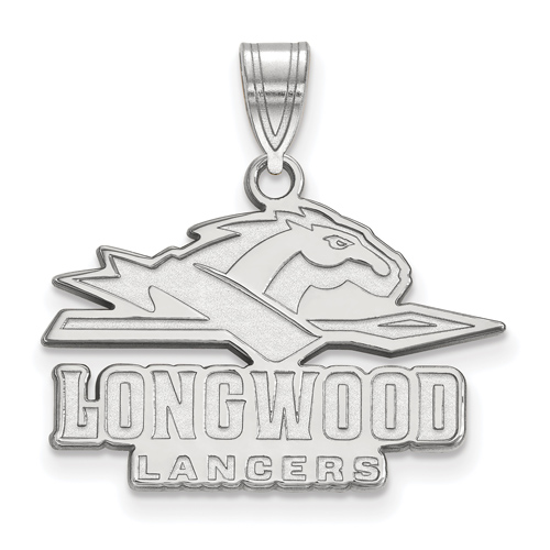 10k White Gold 5/8in Longwood Lancers Pendant