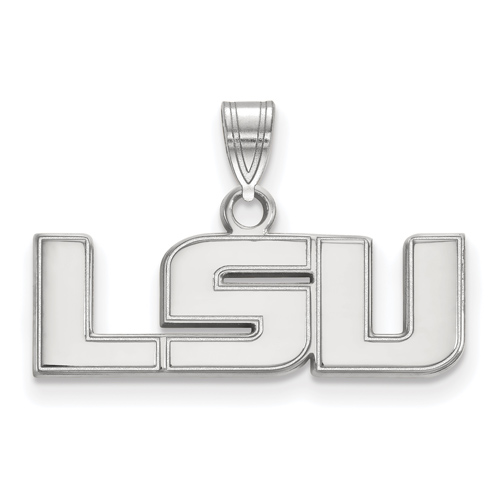 10kt White Gold 3/8in LSU Pendant