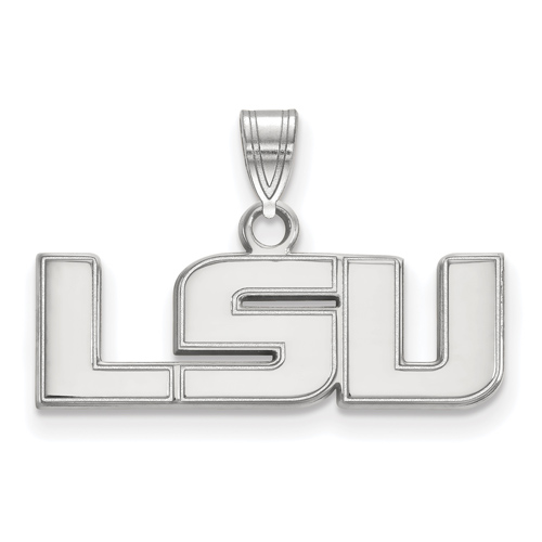 10kt White Gold 3/8in LSU Pendant
