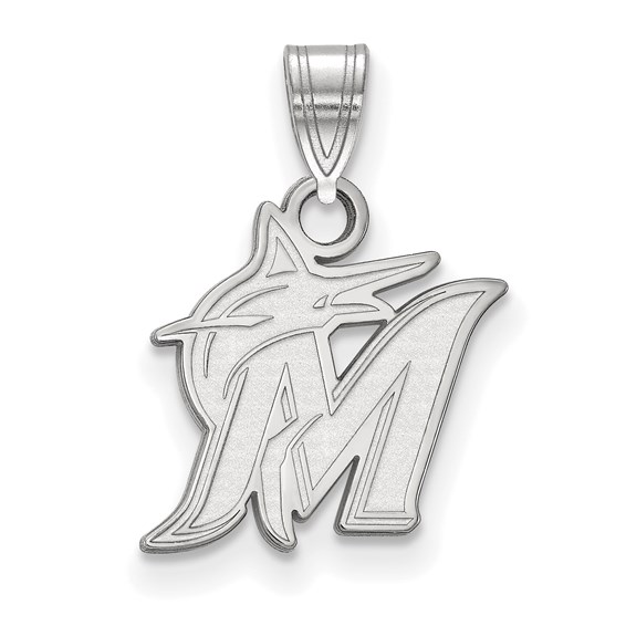 Sterling Silver 1/2in Miami Marlins M Pendant