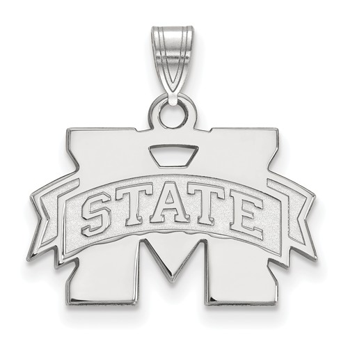 Mississippi State University Pendant 1/2in Sterling Silver