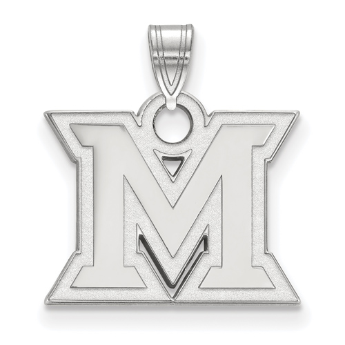 Miami University M Pendant 1/2in Sterling Silver