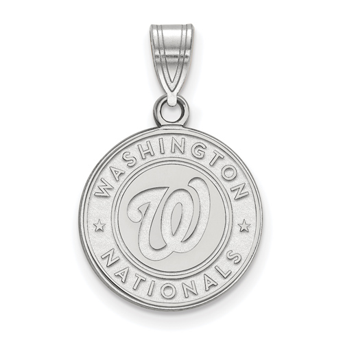 Sterling Silver 5/8in Washington Nationals Baseball Club Pendant