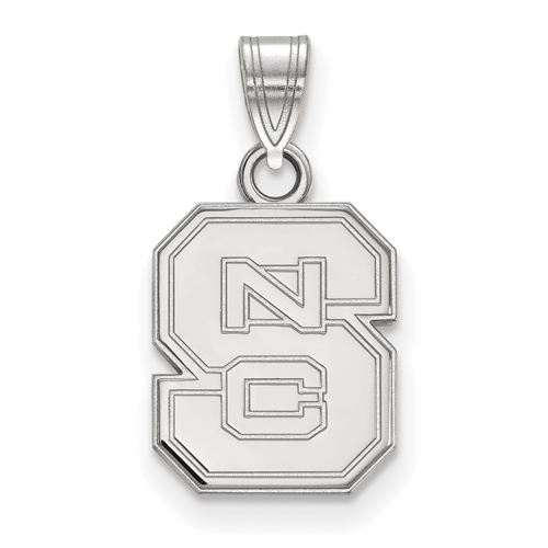 Sterling Silver 1/2in North Carolina State University Block S Pendant