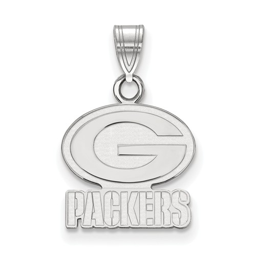 10k White Gold 5/8in Green Bay Packers Pendant