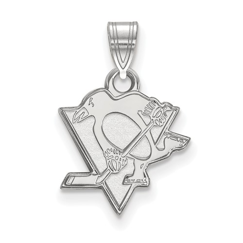 14k White Gold 1/2in Pittsburgh Penguins Pendant