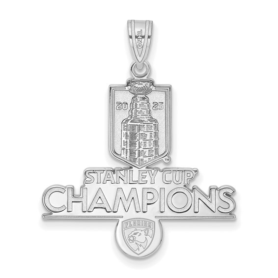 Sterling Silver Florida Panthers 2025 Stanley Cup Pendant 1in
