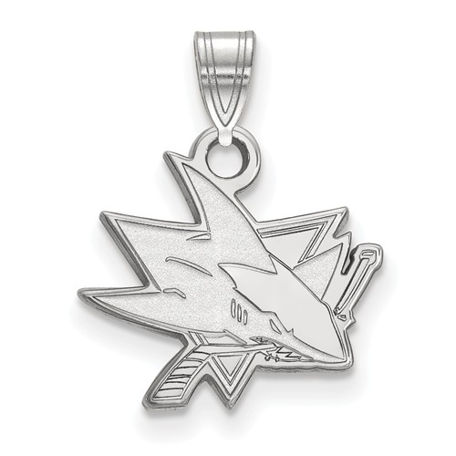 Sterling Silver San Jose Sharks Pendant 1/2in