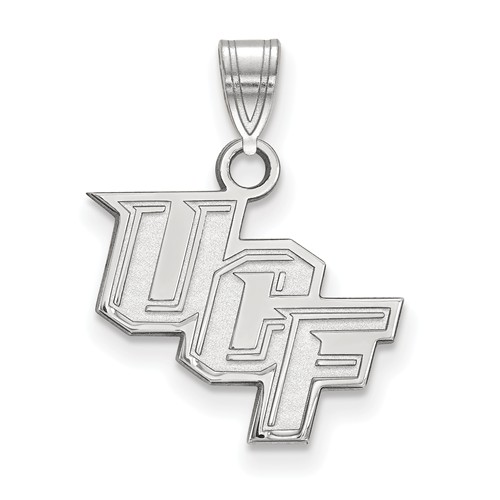 University of Central Florida UCF Wordmark Charm 1/2in Sterling Silver