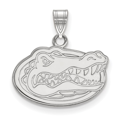 Sterling Silver 1/2in University of Florida Gator Head Pendant