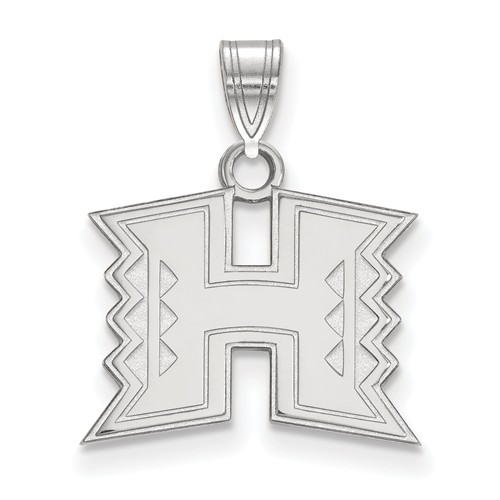 University of Hawaii H Pendant 1/2in Sterling Silver