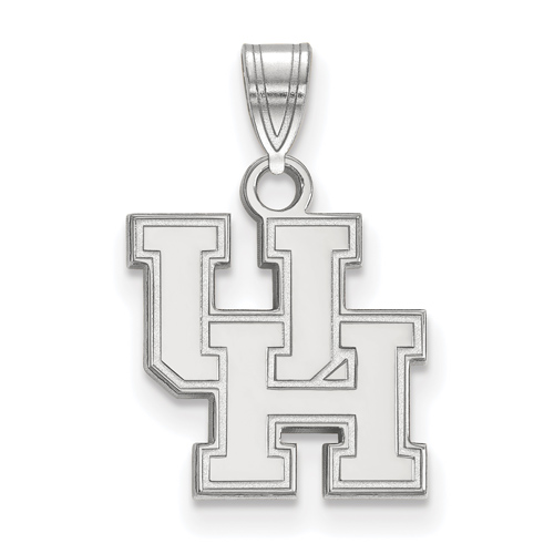 14kt White Gold 1/2in University of Houston UH Pendant