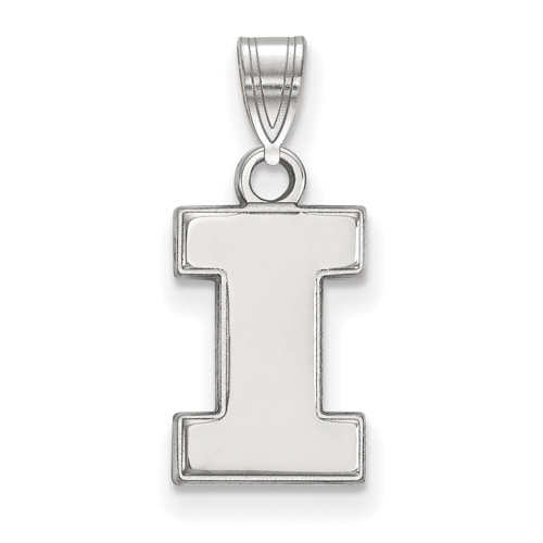 Sterling Silver 1/2in University of Illinois Block I Pendant