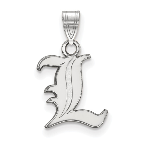 Sterling Silver 1/2in University of Louisville Cardinal L Pendant