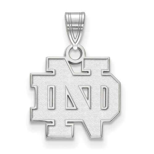 14k White Gold 1/2in University of Notre Dame ND Pendant