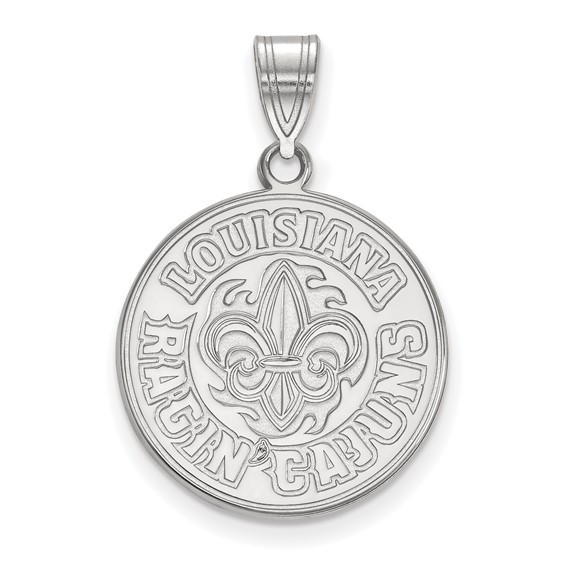 Sterling Silver University of Louisiana at Lafayette Logo Pendant 3/4in