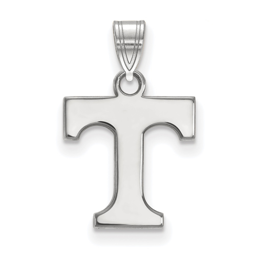 14kt White Gold 1/2in University of Tennessee T Pendant