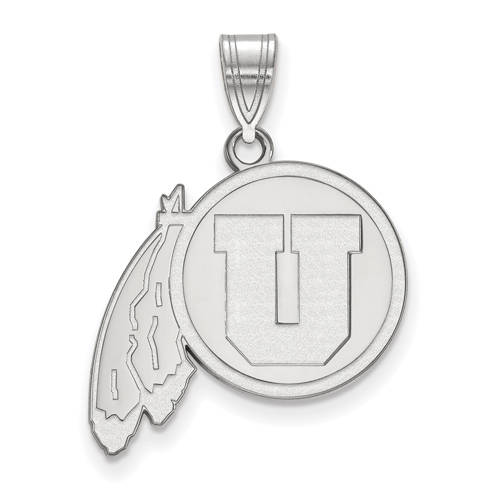 University of Utah Pendant 3/4in 10k White Gold