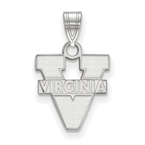 14kt White Gold 1/2in University of Virginia Logo Pendant