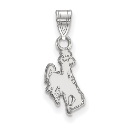 Sterling Silver 1/2in University of Wyoming Cowboy Pendant