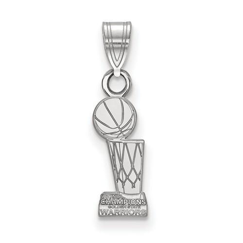 Sterling Silver 1/2in Golden State Warriors 2017 Champs Pendant