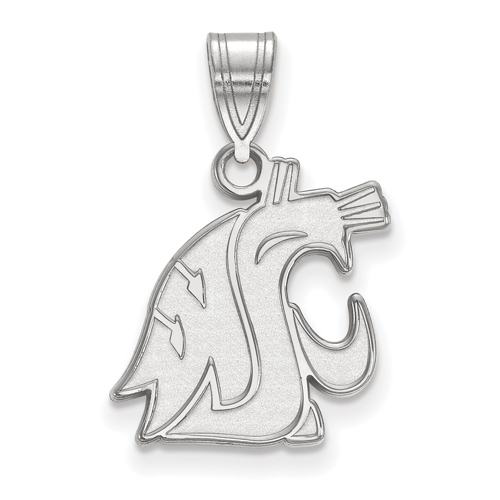 14kt White Gold 5/8in Washington State University Cougar Head Pendant