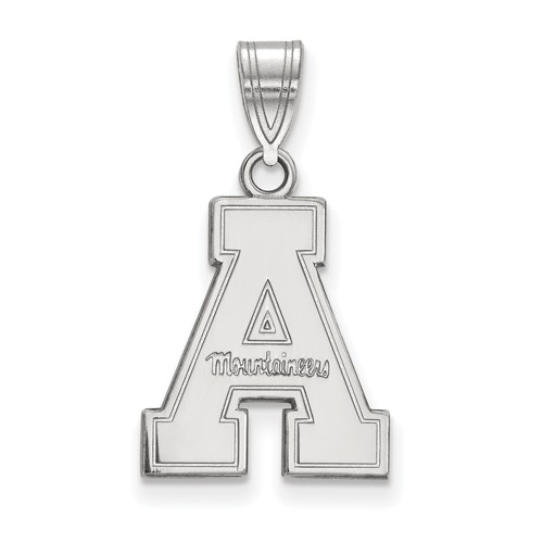 Appalachian State University Logo Pendant 5/8in 10k White Gold
