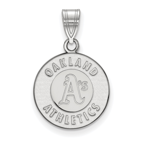 10k White Gold 5/8in Oakland A's Logo Pendant