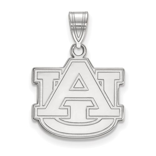 Sterling Silver 5/8in Auburn University AU Pendant