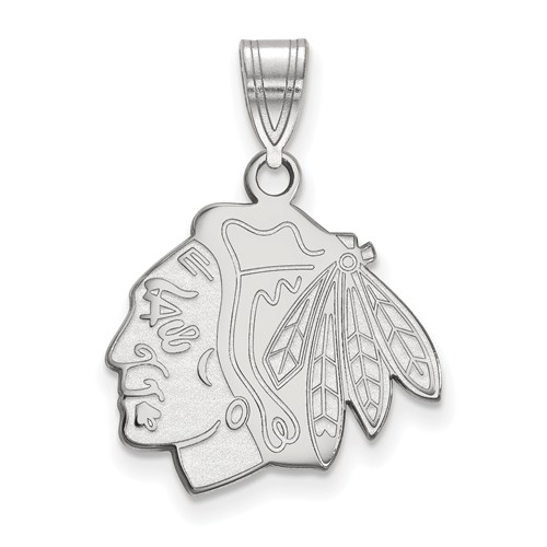 Chicago Blackhawks Pendant 5/8in Sterling Silver