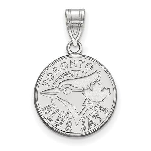 Sterling Silver 5/8in Round Toronto Blue Jays Pendant