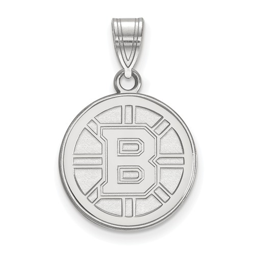 Sterling Silver 5/8in Boston Bruins Round Pendant