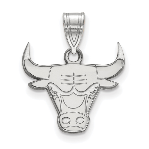 Sterling Silver 1/2in Chicago Bulls Logo Pendant