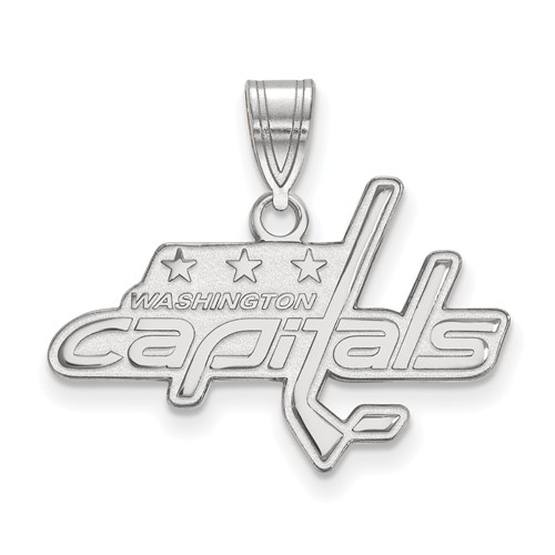 14k White Gold 5/8in Washington Capitals Pendant
