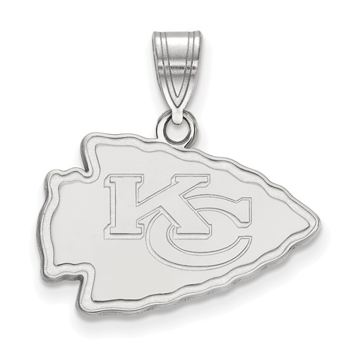 14k White Gold 5/8in Kansas City Chiefs Pendant