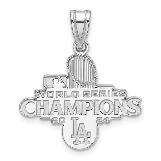 Sterling Silver Los Angeles Dodgers 2024 World Series Champions Pendant 3/4in
