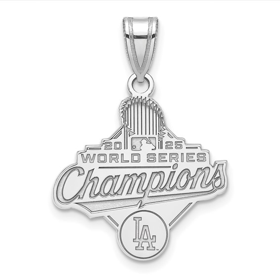 Sterling Silver Los Angeles Dodgers World Series 2025 Pendant 3/4in