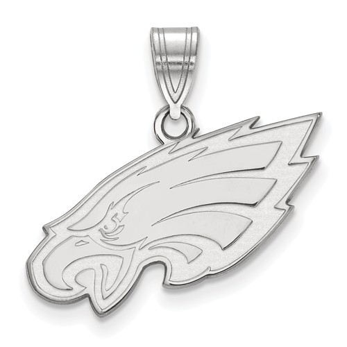 10k White Gold 5/8in Philadelphia Eagles Pendant