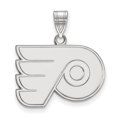 14k White Gold 5/8in Philadelphia Flyers Logo Pendant